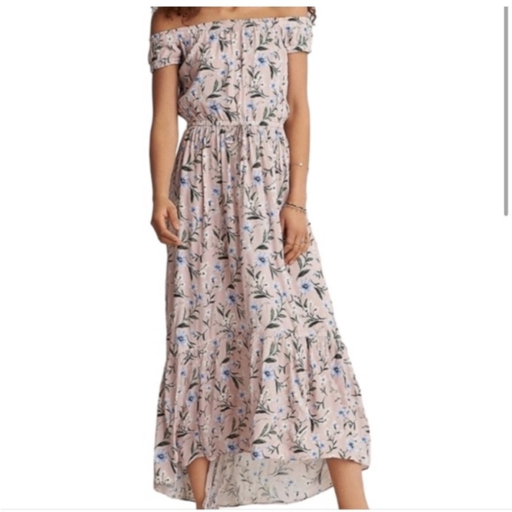 American Eagle Floral Pink Off-Shoulder Dress
